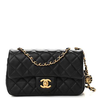 Chanel Lambskin Quilted Mini Rectangular Pearl Crush Flap Black 1 of 10