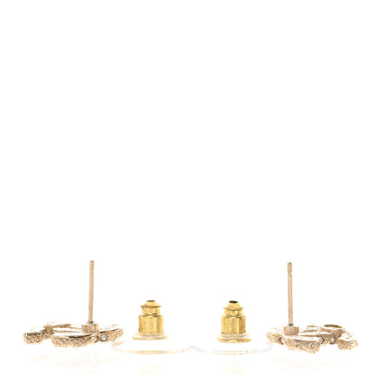 Chanel Pearl Crystal CC Earrings Light Gold 3 of 6