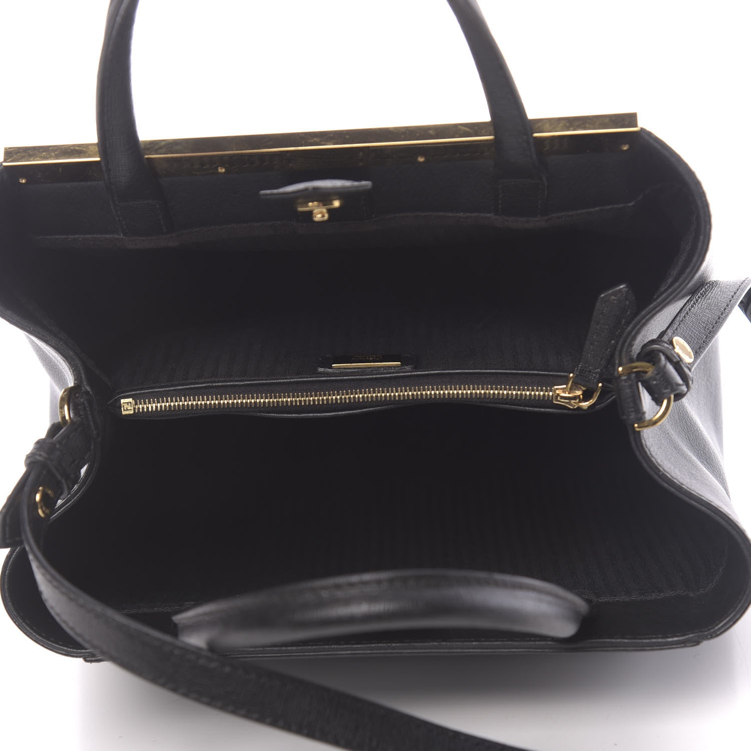 Fendi Vitello Elite Petite 2Jours Tote Black 5 of 10
