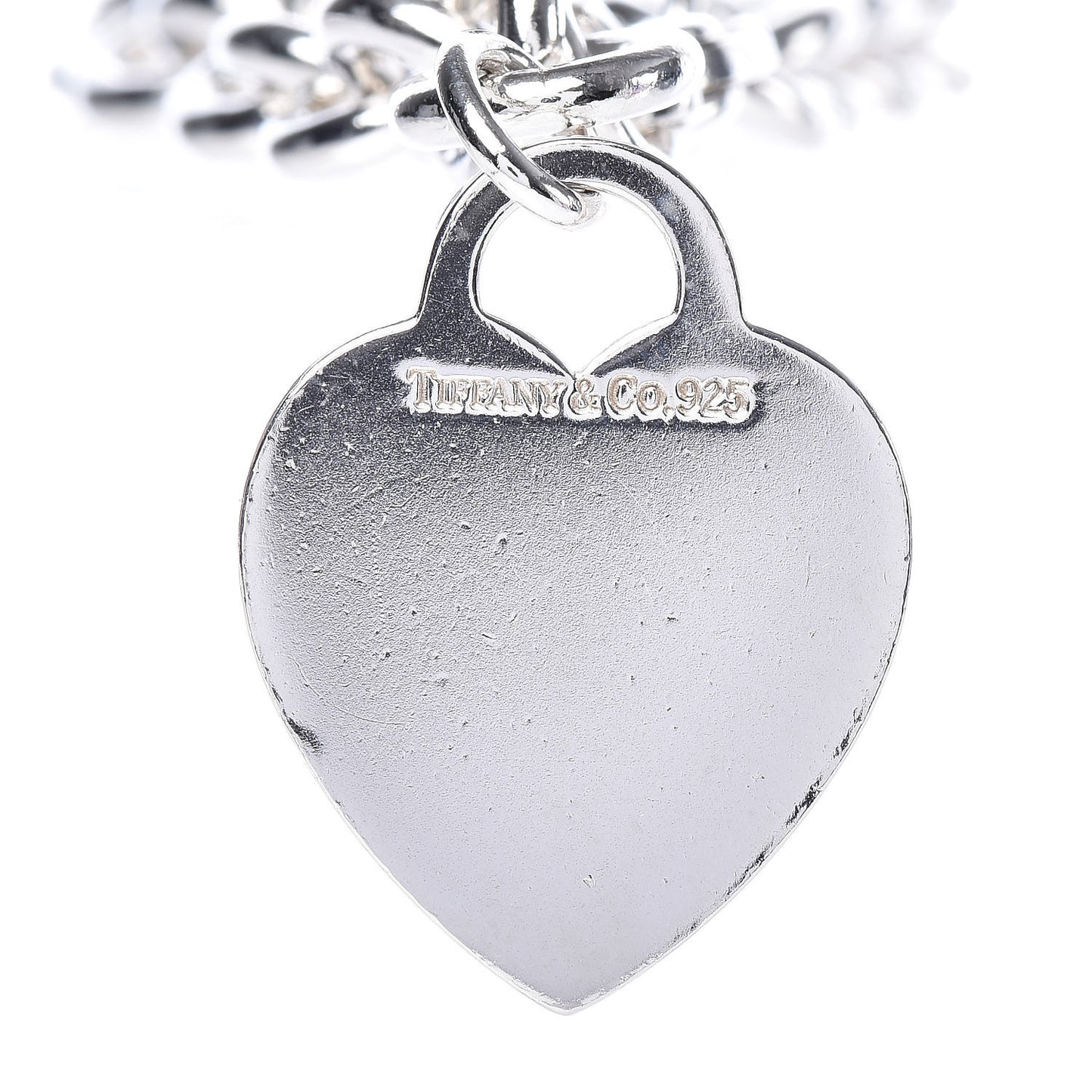 Sterling Silver Heart Tag Charm Bracelet