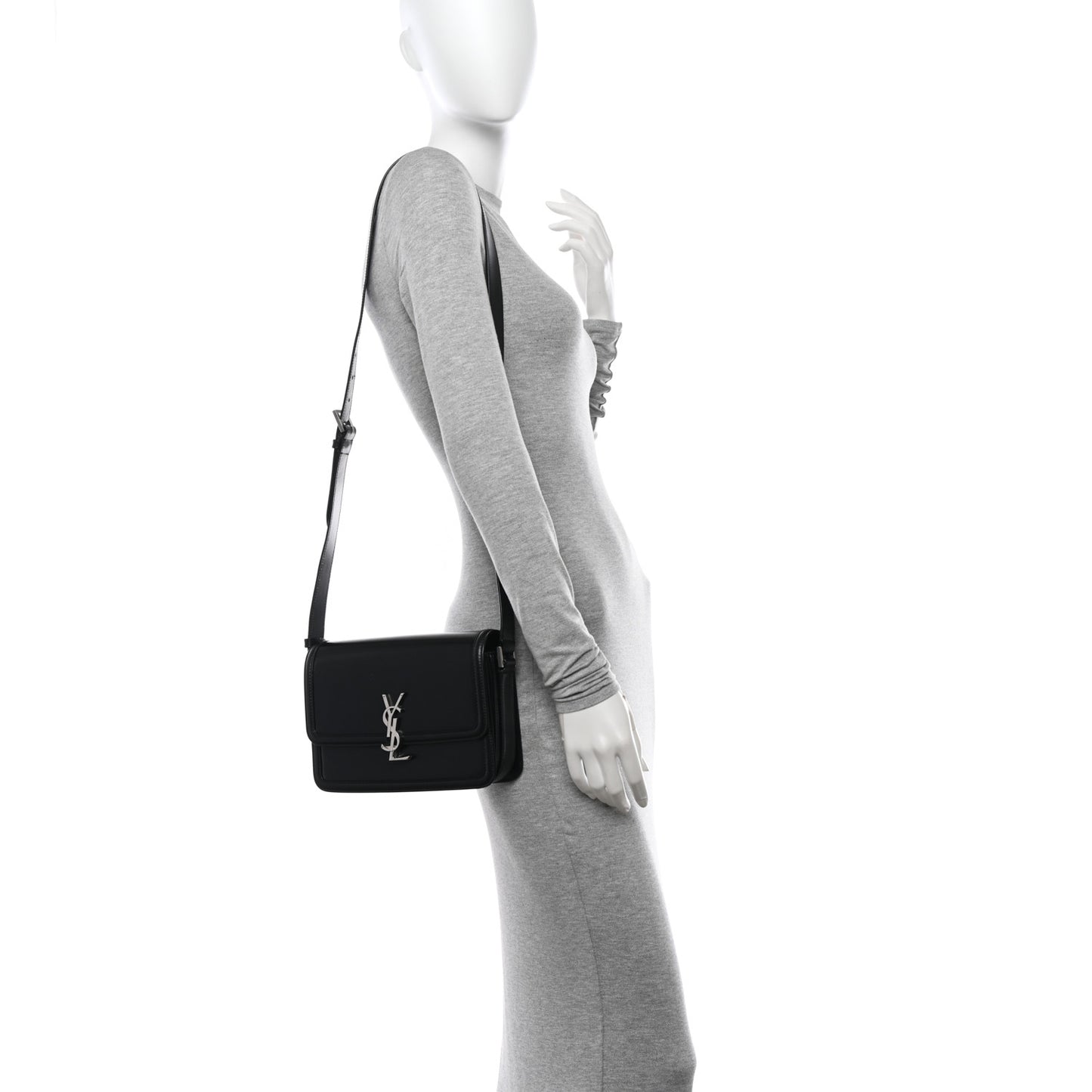 Box Calfskin Monogram Medium Solferino Satchel Black