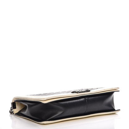 Chanel Lambskin Quilted Large Boy Flap Black White 4 of 18