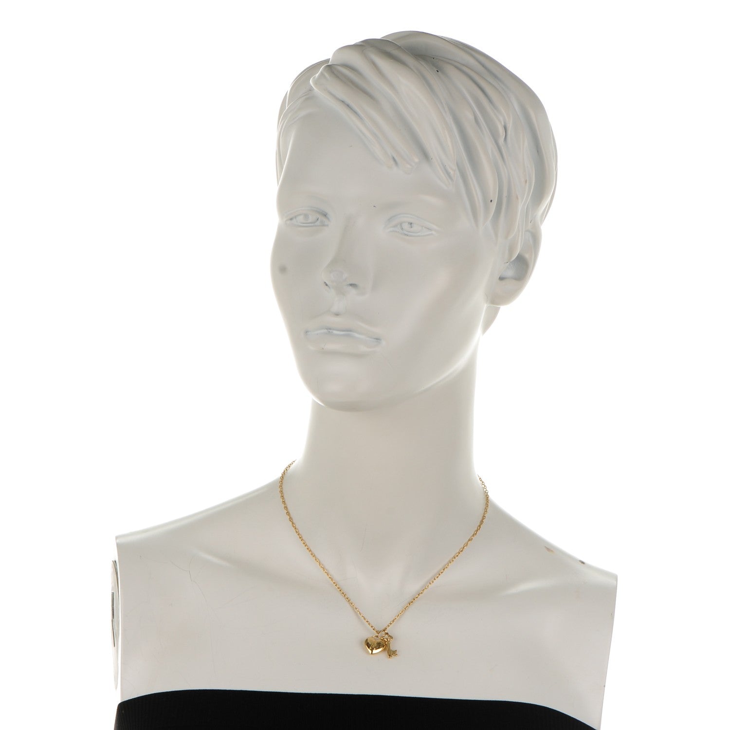 Tiffany 18K Yellow Gold Heart Lock Pendant Necklace 2 of 4