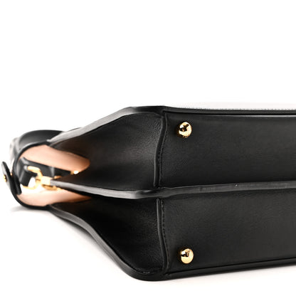 Fendi Vitello Seta Shiny Nappa Medium Peekaboo I SEE U Satchel Black Light Rose 9 of 10