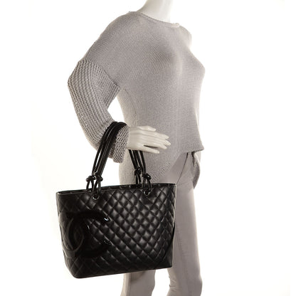 Chanel Calfskin Quilted Large Cambon Tote Black 2 of 8