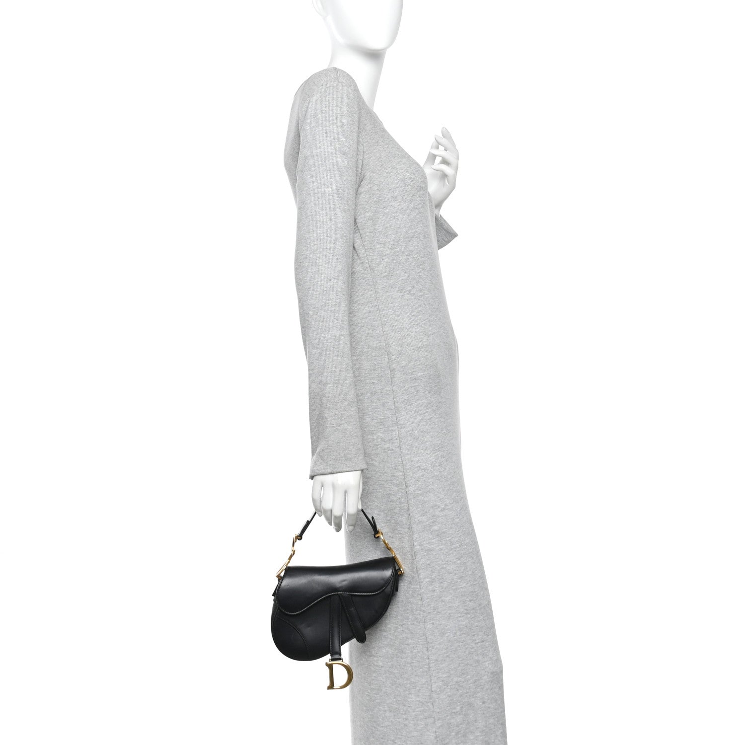 Christian Dior Calfskin Mini Saddle Bag Black 2 of 13