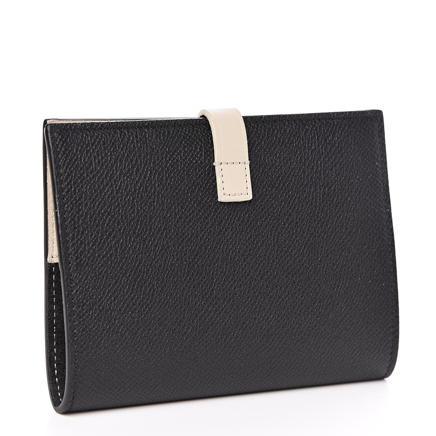 Celine Grained Calfskin Strap Passport Cover Black Chalk 3 of 9