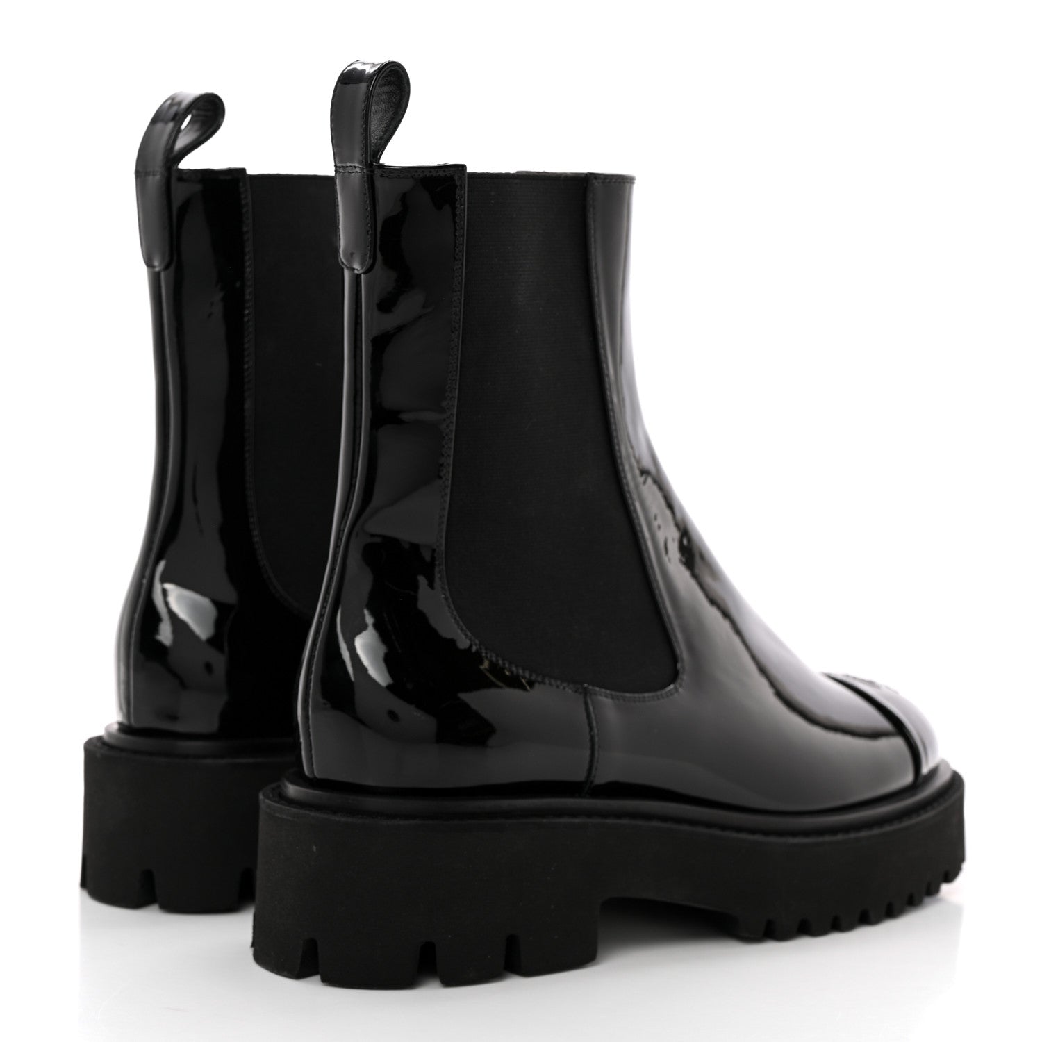 Chanel Patent Cap Toe Short Boots 37 Black 4 of 14