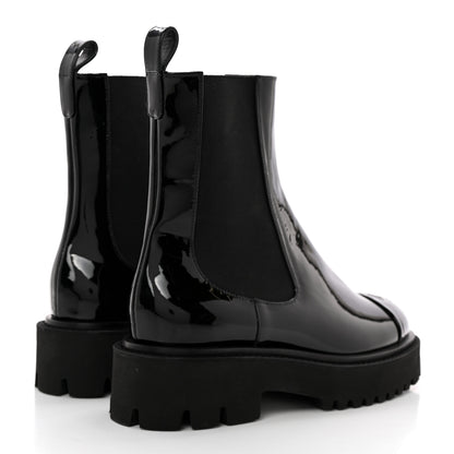 Chanel Patent Cap Toe Short Boots 37 Black 4 of 14