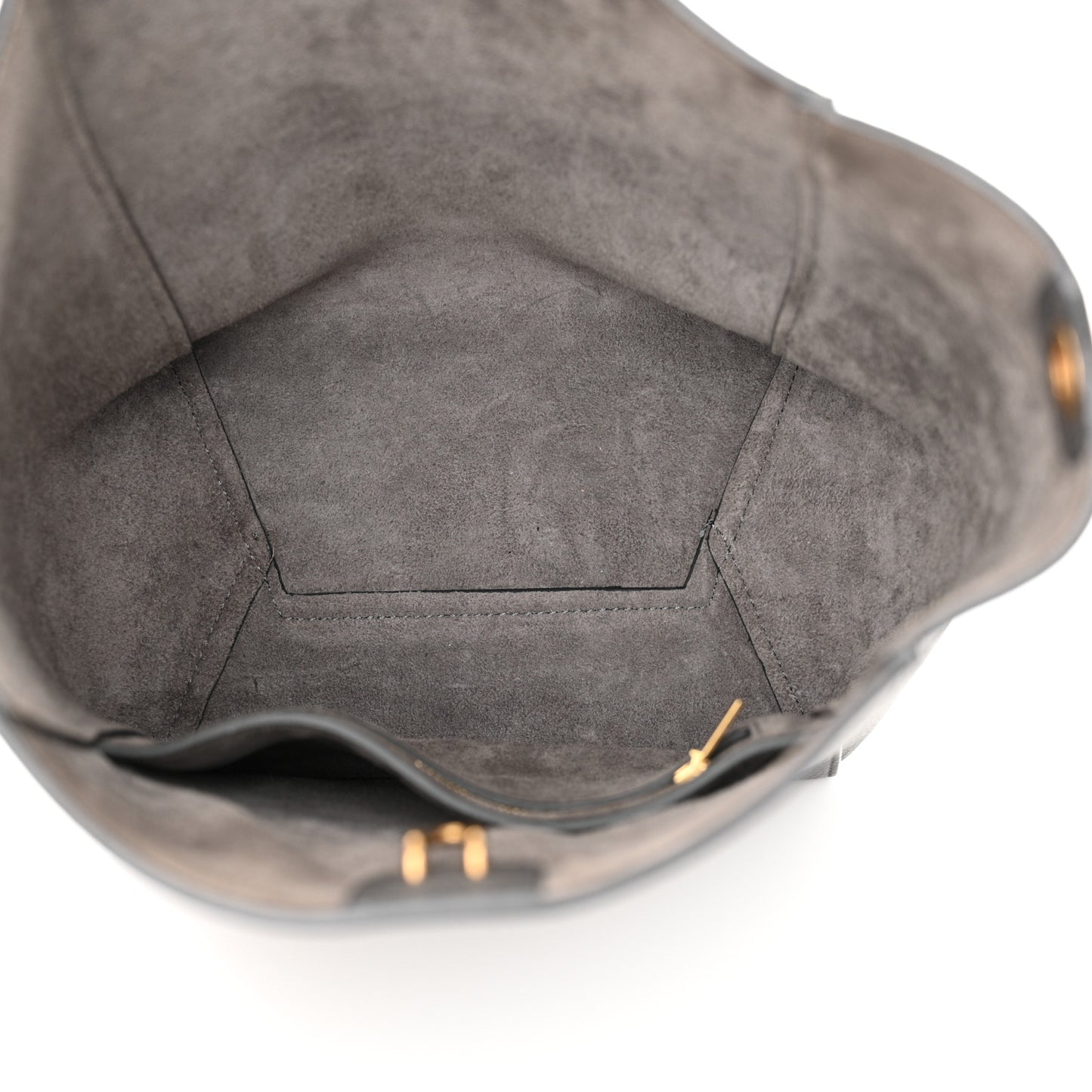 Soft Grained Calfskin Small Sangle Bucket Bag Kohl