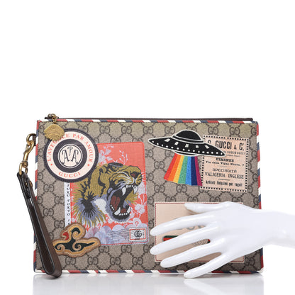Gucci GG Supreme Monogram Courrier Documents Holder Beige New Acero 2 of 12