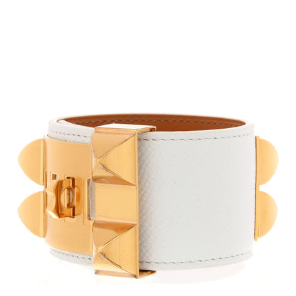 Hermes Epsom Collier de Chien CDC Bracelet S White 3 of 6