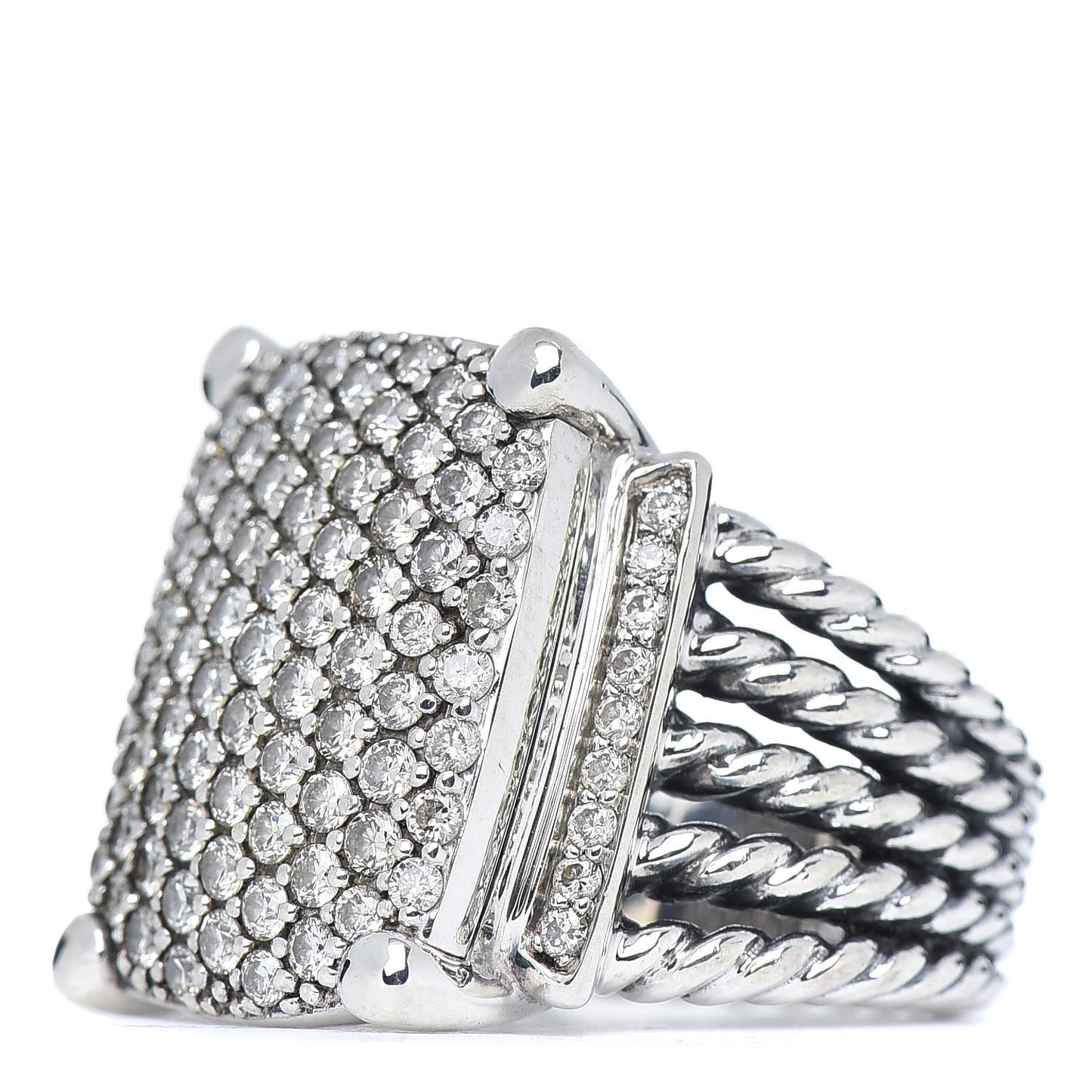 Sterling Silver Diamond 20mm Wheaton Ring 54 7