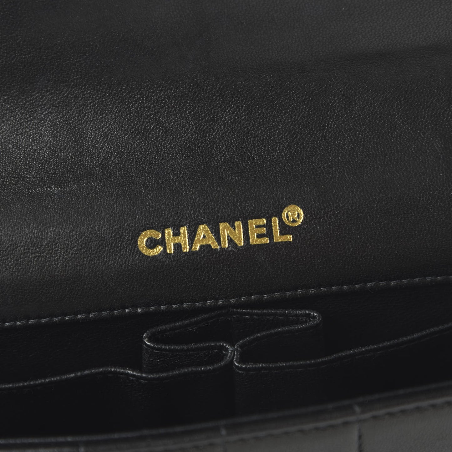 Lambskin East West Chocolate Bar Flap Black
