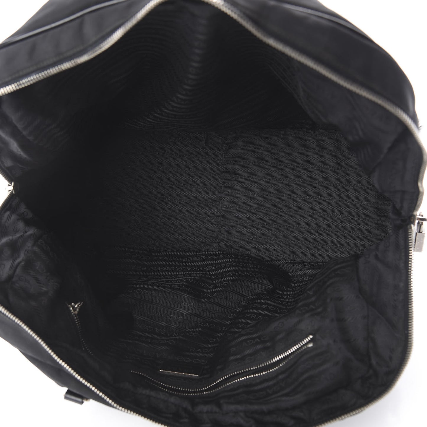 Tessuto Nylon Calfskin Tote Black