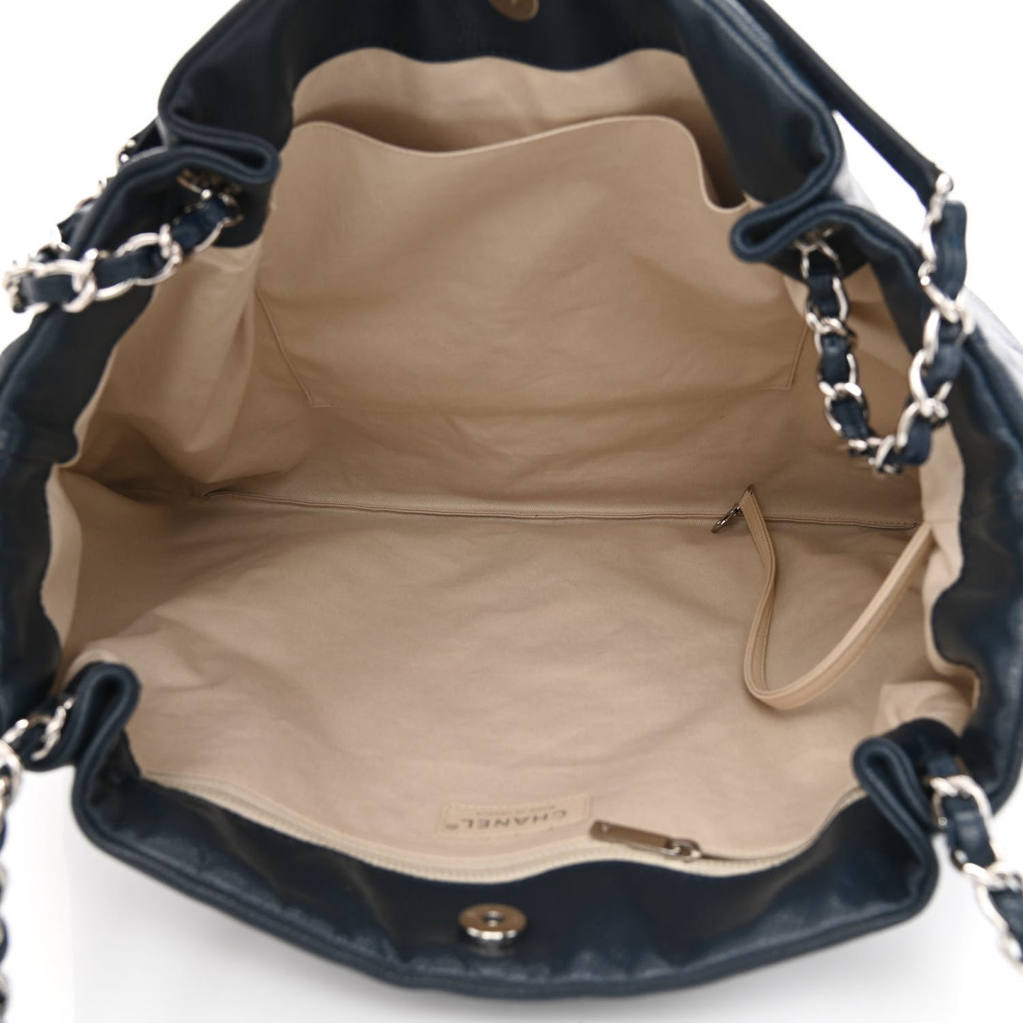 Caviar CC Timeless Shoulder Bag Navy Blue