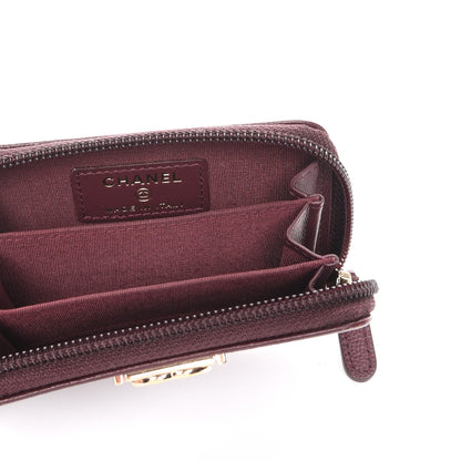 Chanel Caviar Quilted Boy Zip Around Coin Purse Wallet Dark Purple 5 of 8