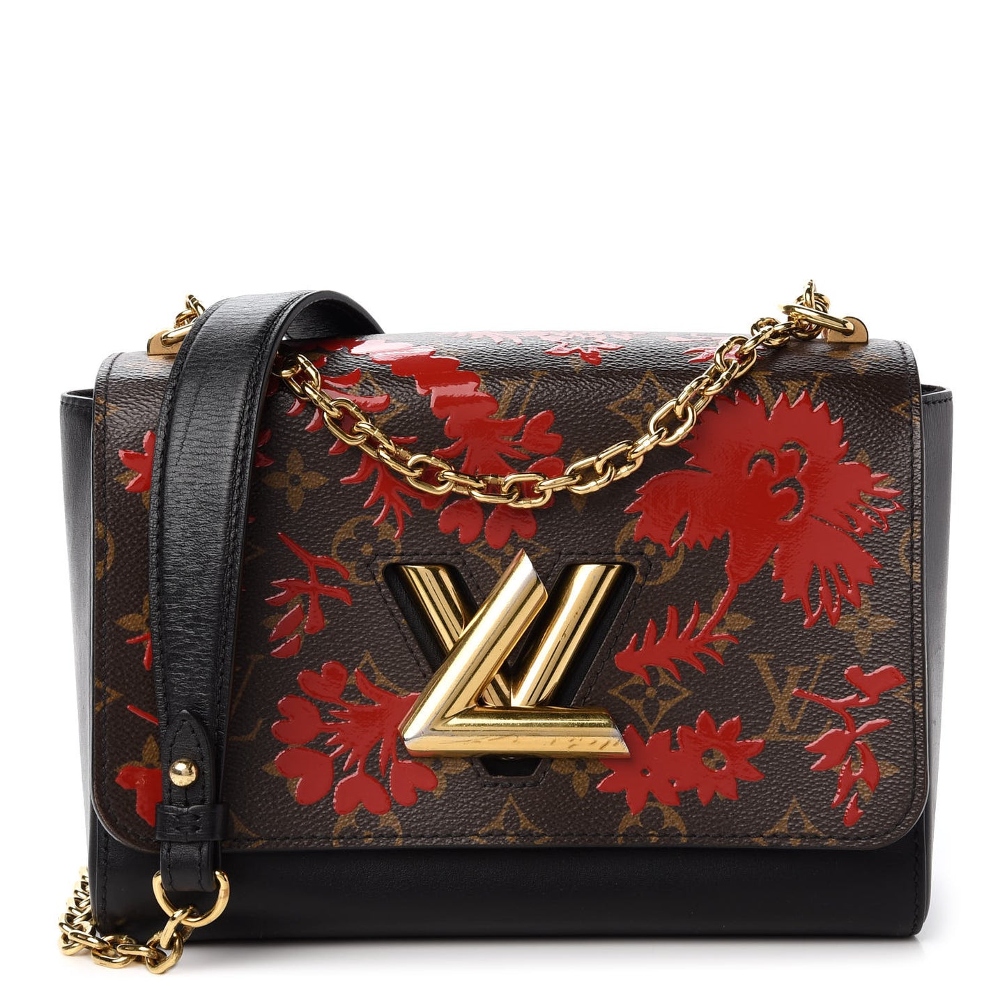 Calfskin Monogram Blossom Twist MM Rouge
