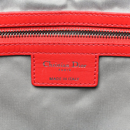 Christian Dior Coated Canvas Cannage Medium Panarea Tote Red 6 of 11