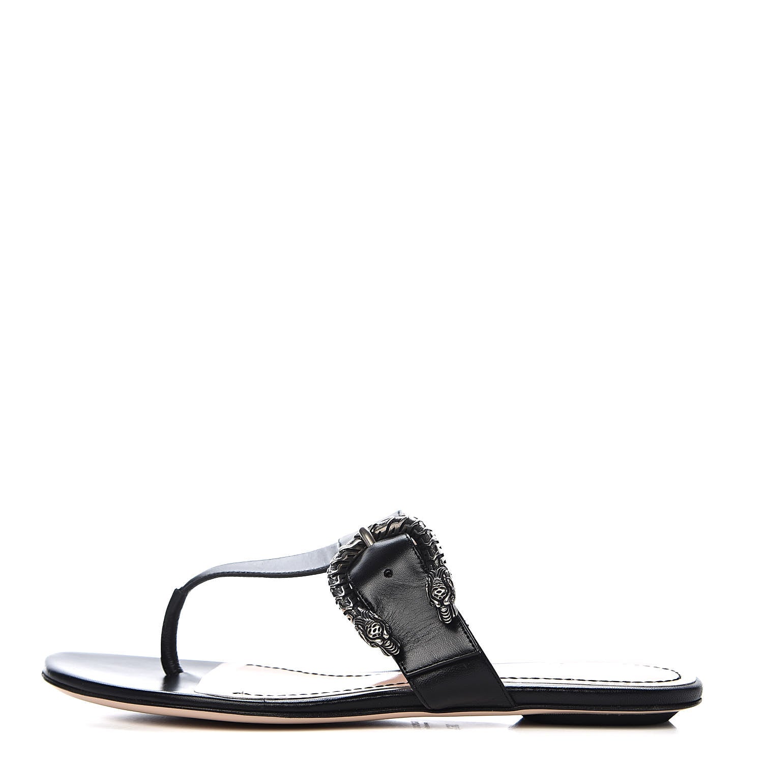 Gucci Malaga Kid Dionysus Thong Sandals 36.5 Black 1 of 9