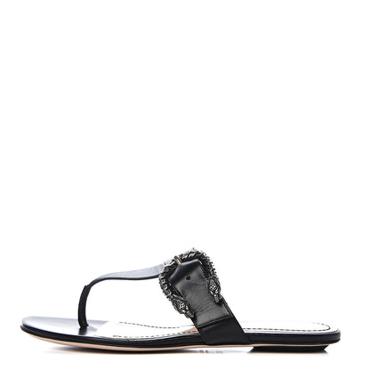 Gucci Malaga Kid Dionysus Thong Sandals 36.5 Black 1 of 9