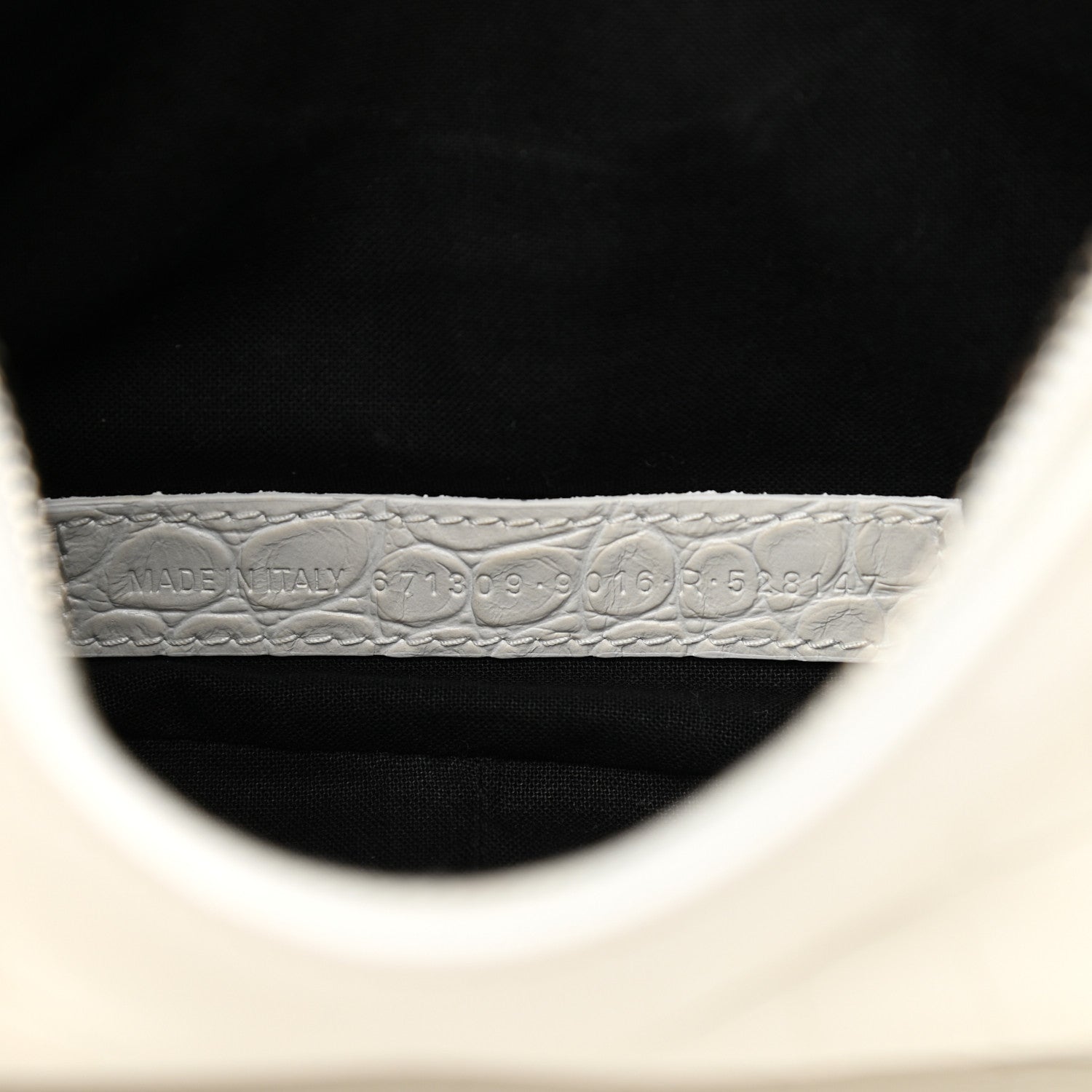 Balenciaga Extra Supple Calfskin Crocodile Embossed Le Cagole Shoulder Bag XS White 7 of 10