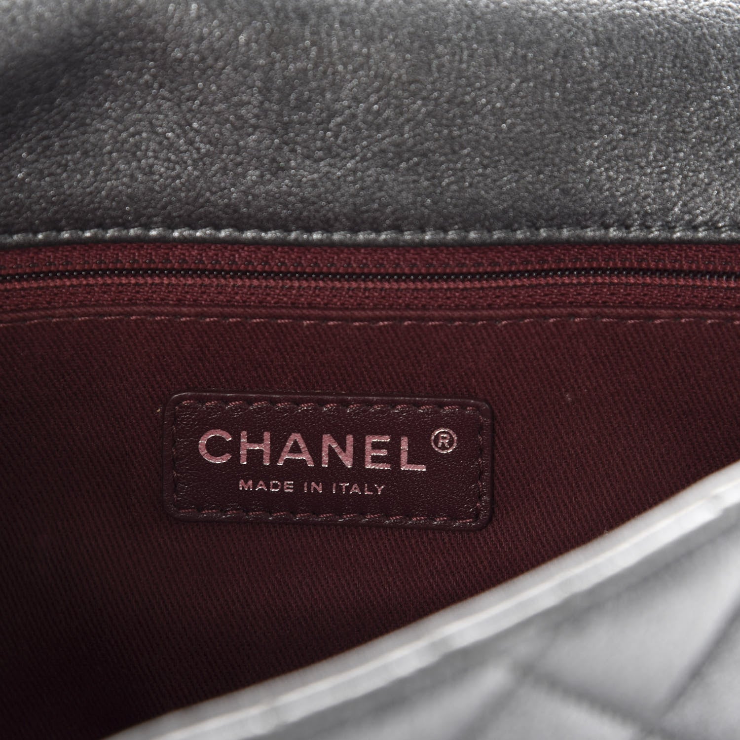 Chanel Metallic Calfskin Quilted Medium CC Eyelet Flap Dark Silver 8 of 11