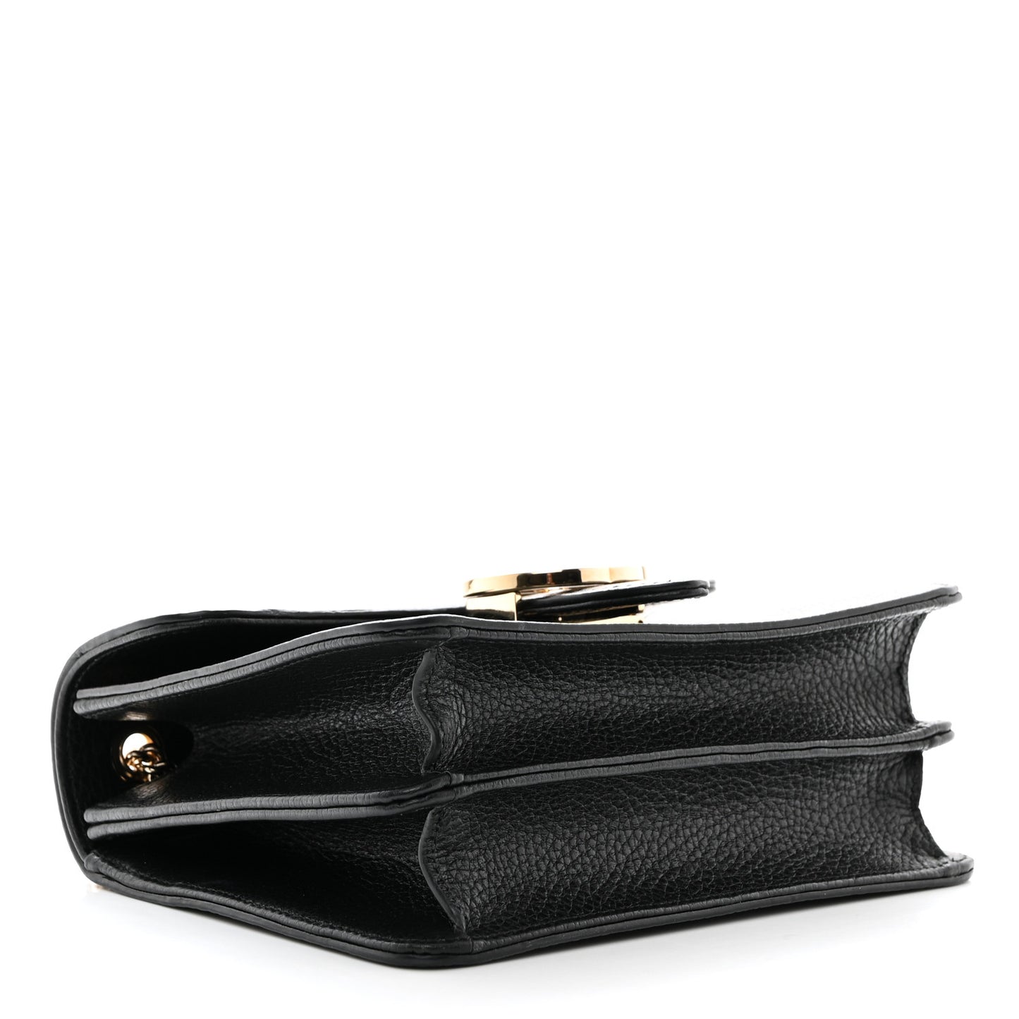 Dollar Calfskin Small Interlocking G Shoulder Bag Black