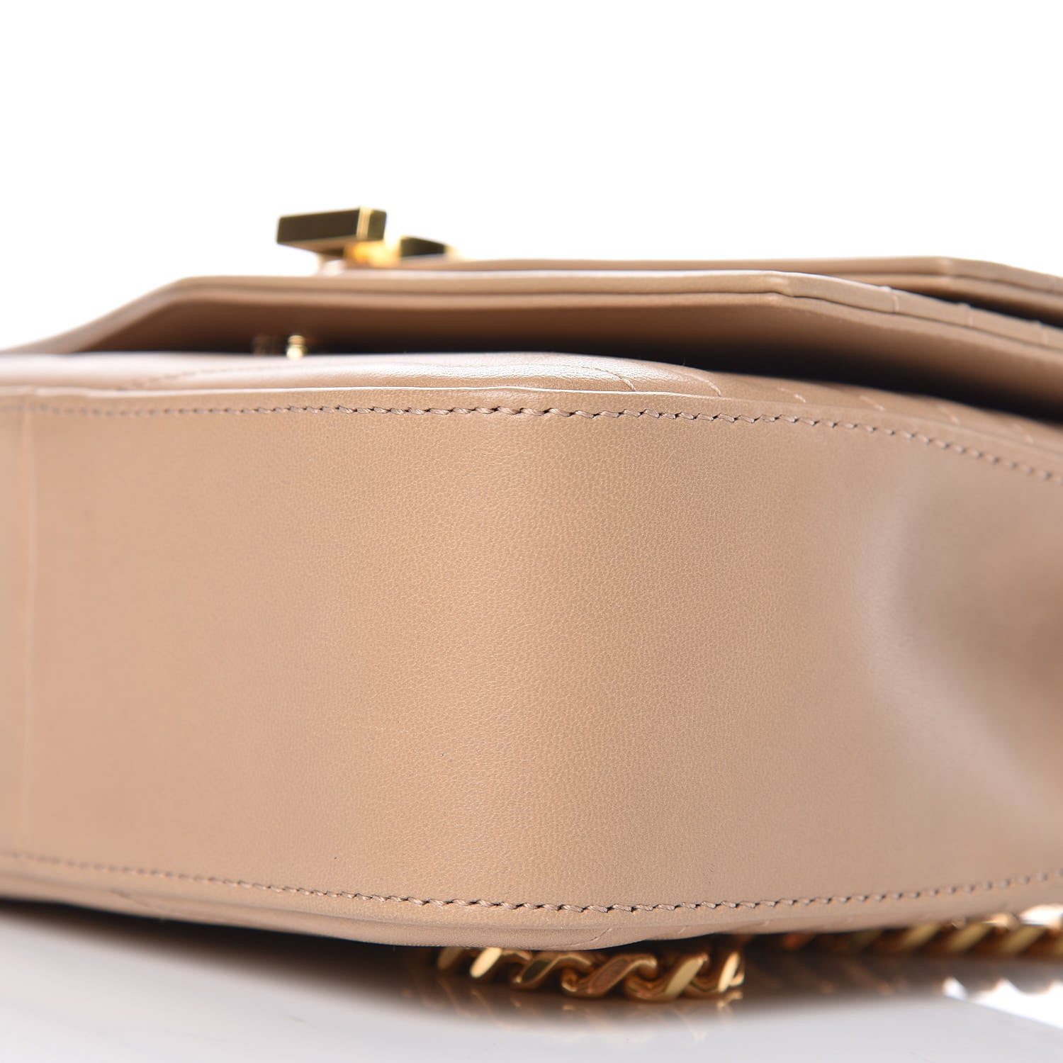 Saint Laurent Lambskin Matelasse Chevron Monogram Small Sulpice Bag Sable Beige 9 of 9