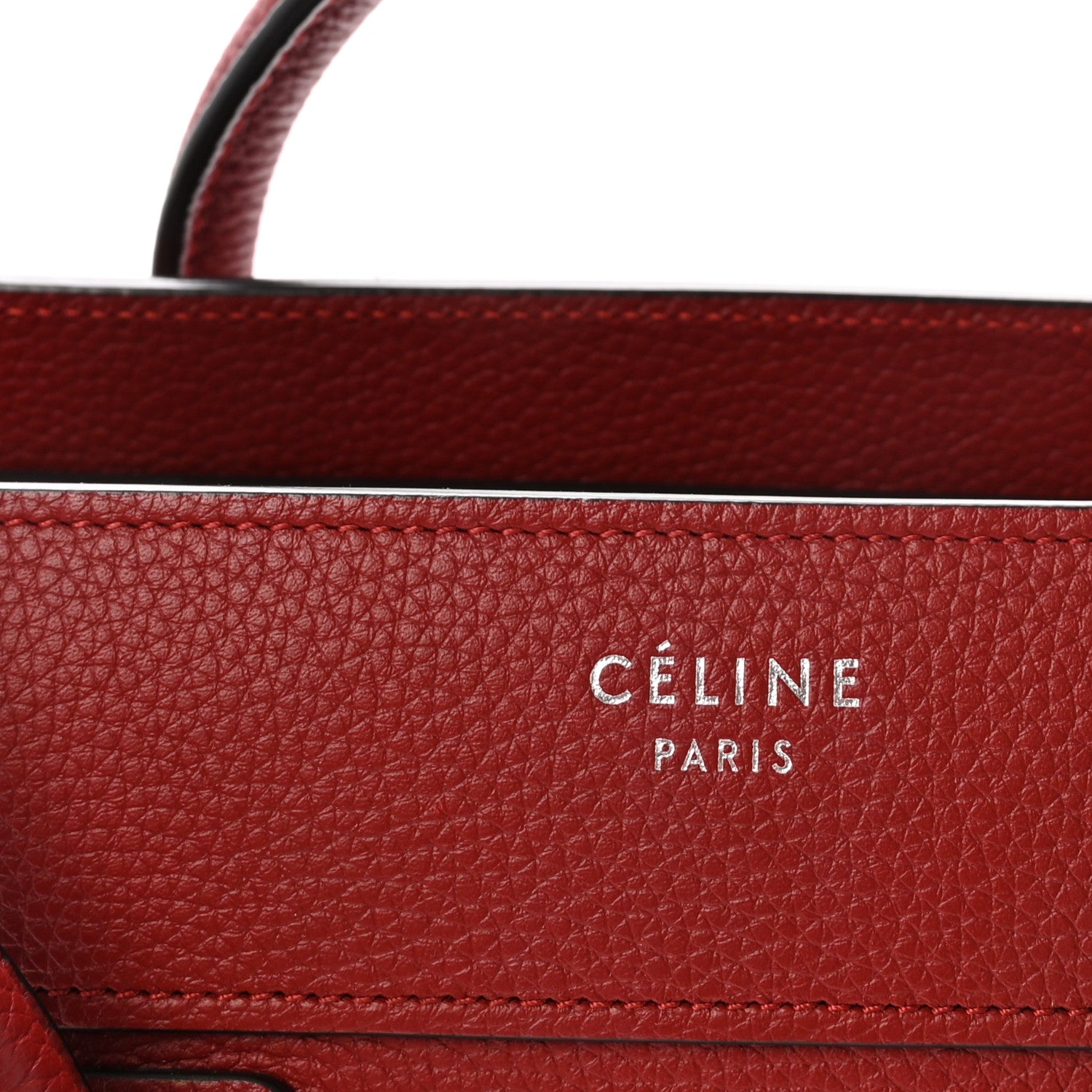 Celine Drummed Calfskin Micro Luggage Merlot 7 of 9