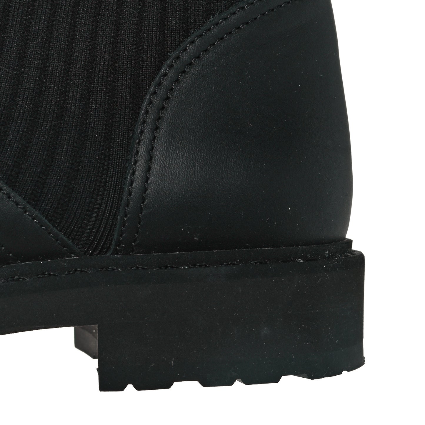 Calfskin Stretch Fabric Rockoko Biker Boots 39 Tobacco Black Marino