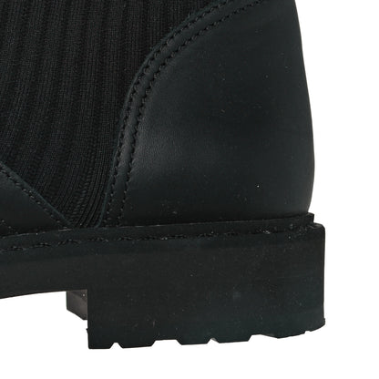 Fendi Calfskin Stretch Fabric Rockoko Biker Boots 39 Tobacco Black Marino 6 of 9