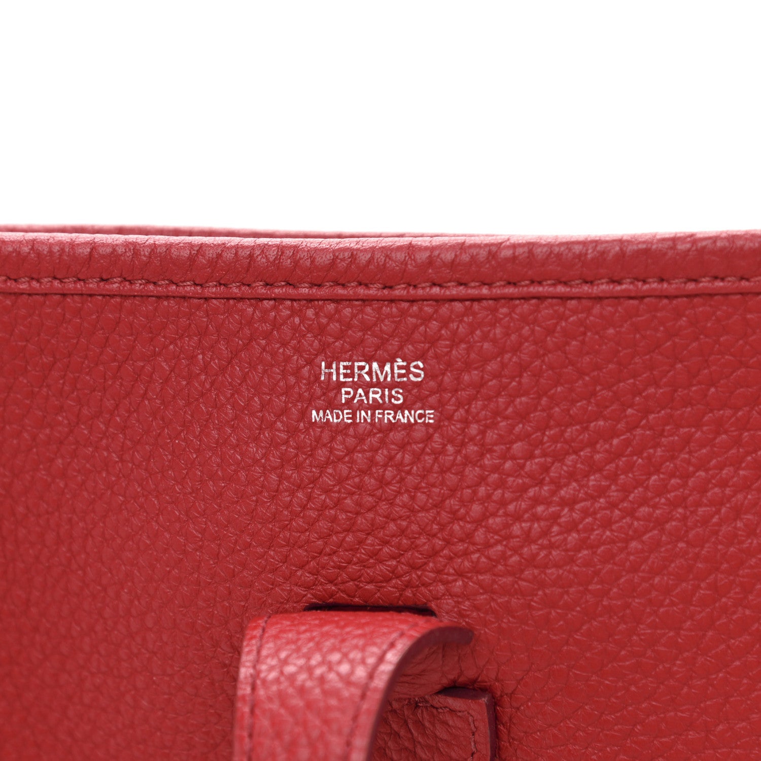 Hermes Taurillon Clemence Evelyne III PM Rouge Casaque 5 of 11