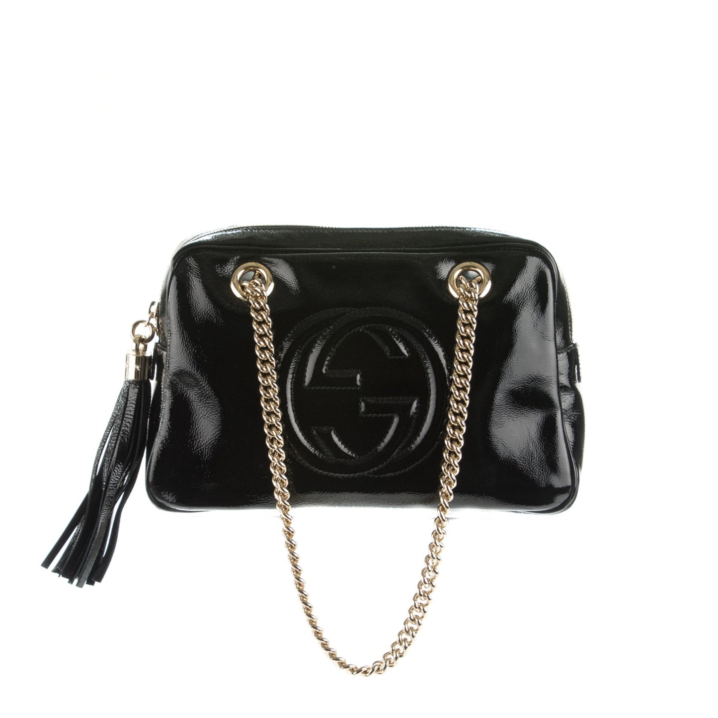 Soft Patent Small Soho Bowler Black