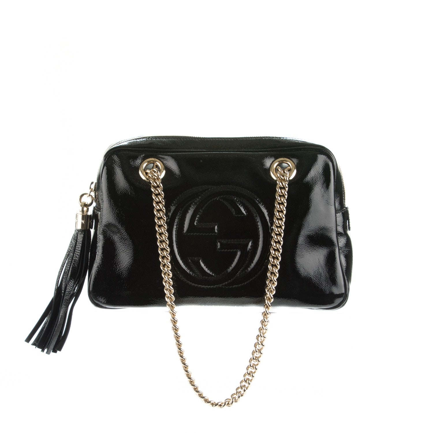 Gucci Soft Patent Small Soho Bowler Black 1 of 7