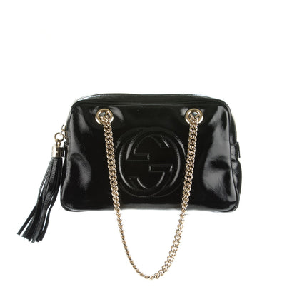 Gucci Soft Patent Small Soho Bowler Black 1 of 7