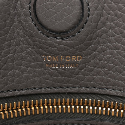 Tom Ford Pebbled Calfskin Small Alix Padlock Zip Hobo Bag Grey 7 of 12