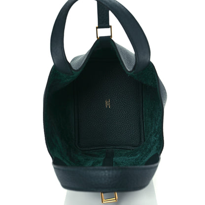 Hermes Taurillon Clemence Picotin Lock 18 PM Vert Cypress 5 of 9