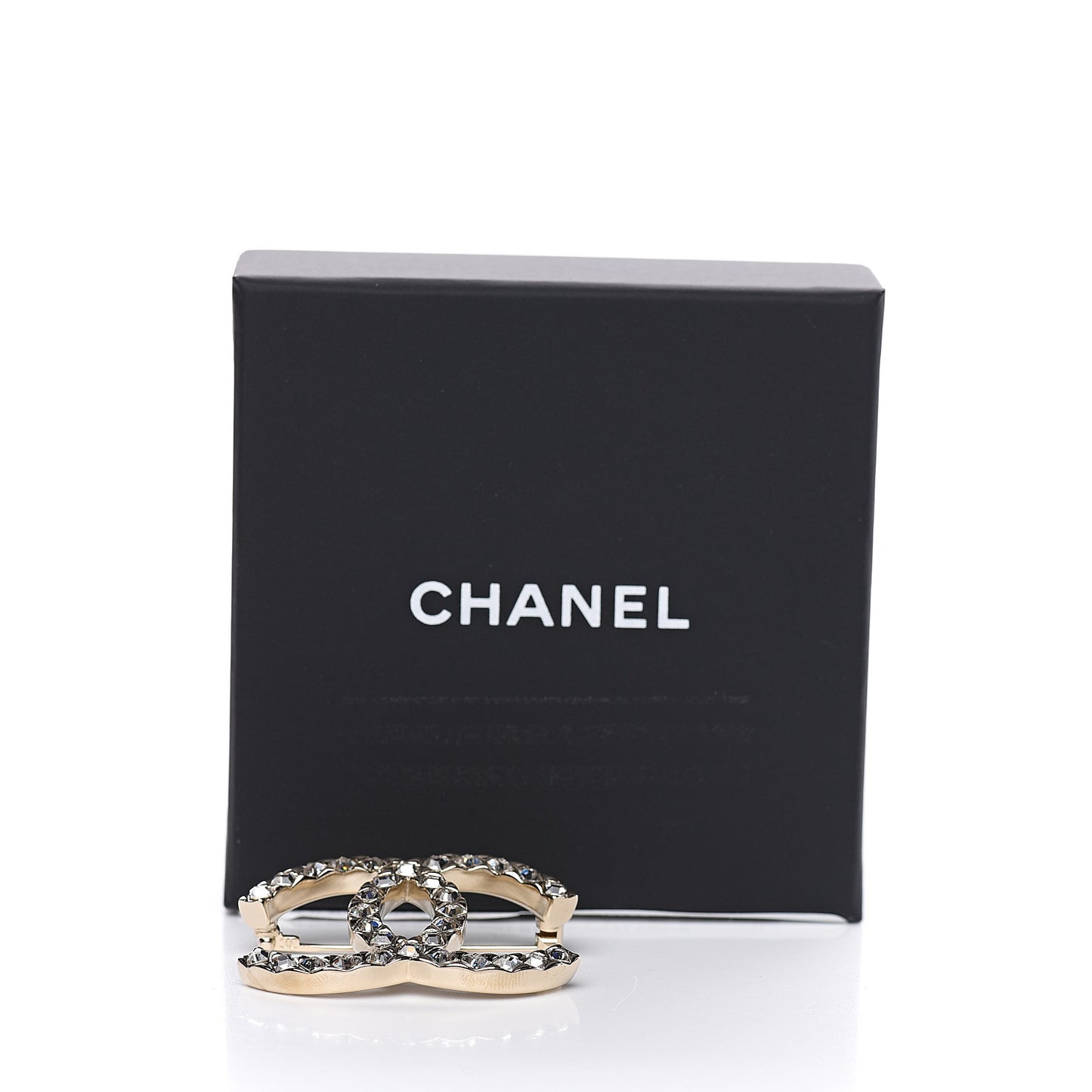 Baguette Crystal CC Brooch Gold