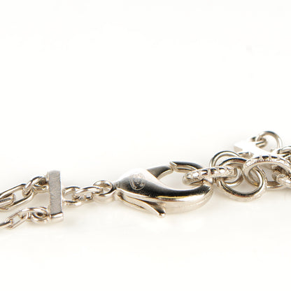 Chanel Swarovski Crystal Triple Strand CC Necklace Silver 4 of 9