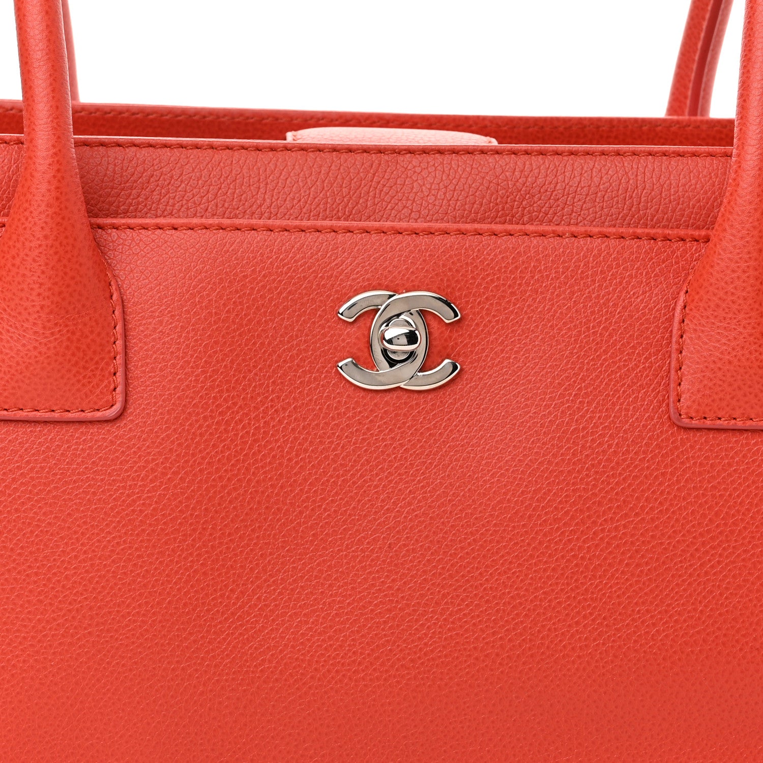 Chanel Calfskin Small Cerf Executive Shopper Tote Orange 7 of 11