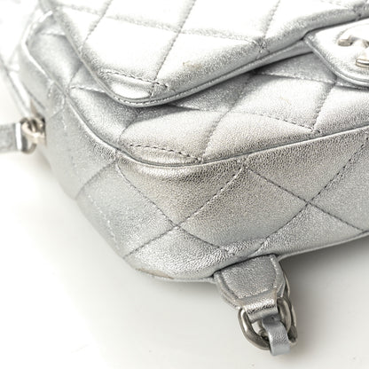 Chanel Metallic Lambskin Quilted Flap Backpack Silver 9 of 10