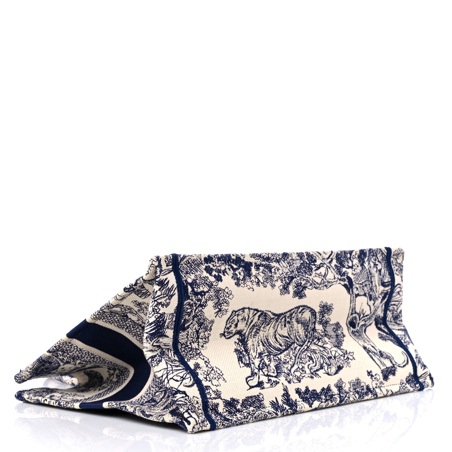 Christian Dior Canvas Embroidered Medium Dioriviera Toile De Jouy Book Tote Blue 4 of 11