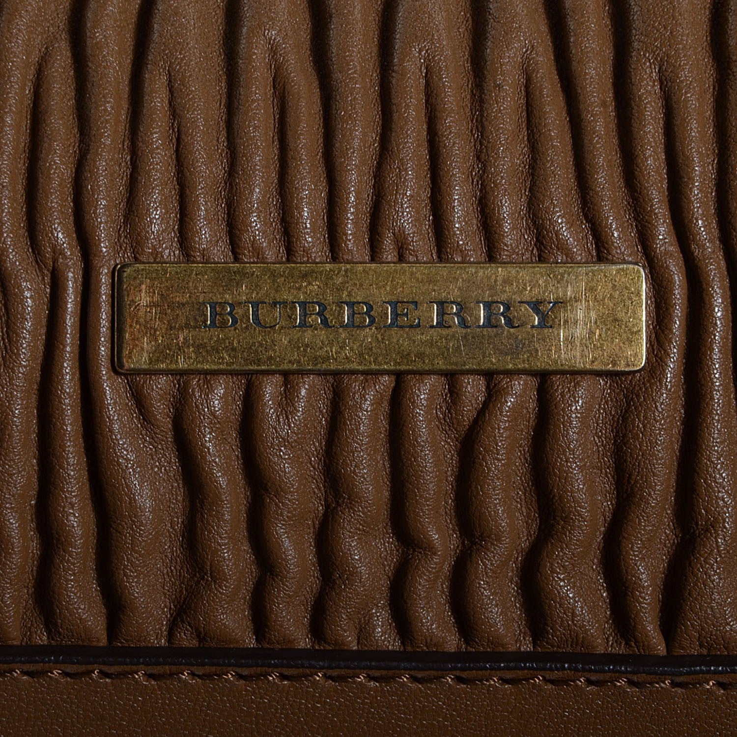 Burberry Lambskin Plisse Medium Emerson Tote Bronze Amber 13 of 13
