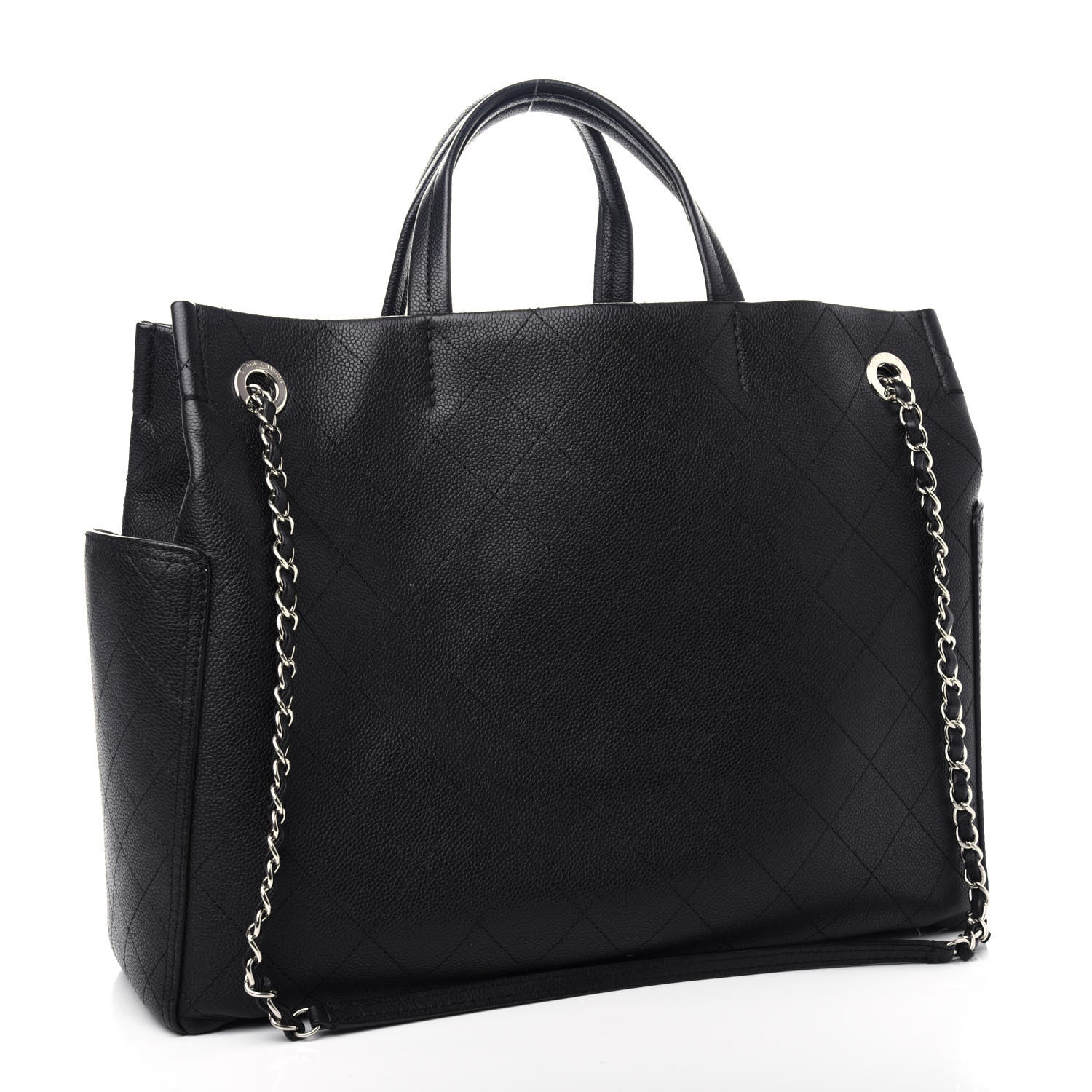 Chanel Grained Calfskin CC Pocket Tote Black 3 of 10