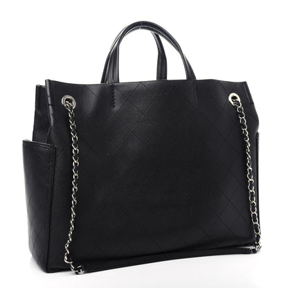 Chanel Grained Calfskin CC Pocket Tote Black 3 of 10