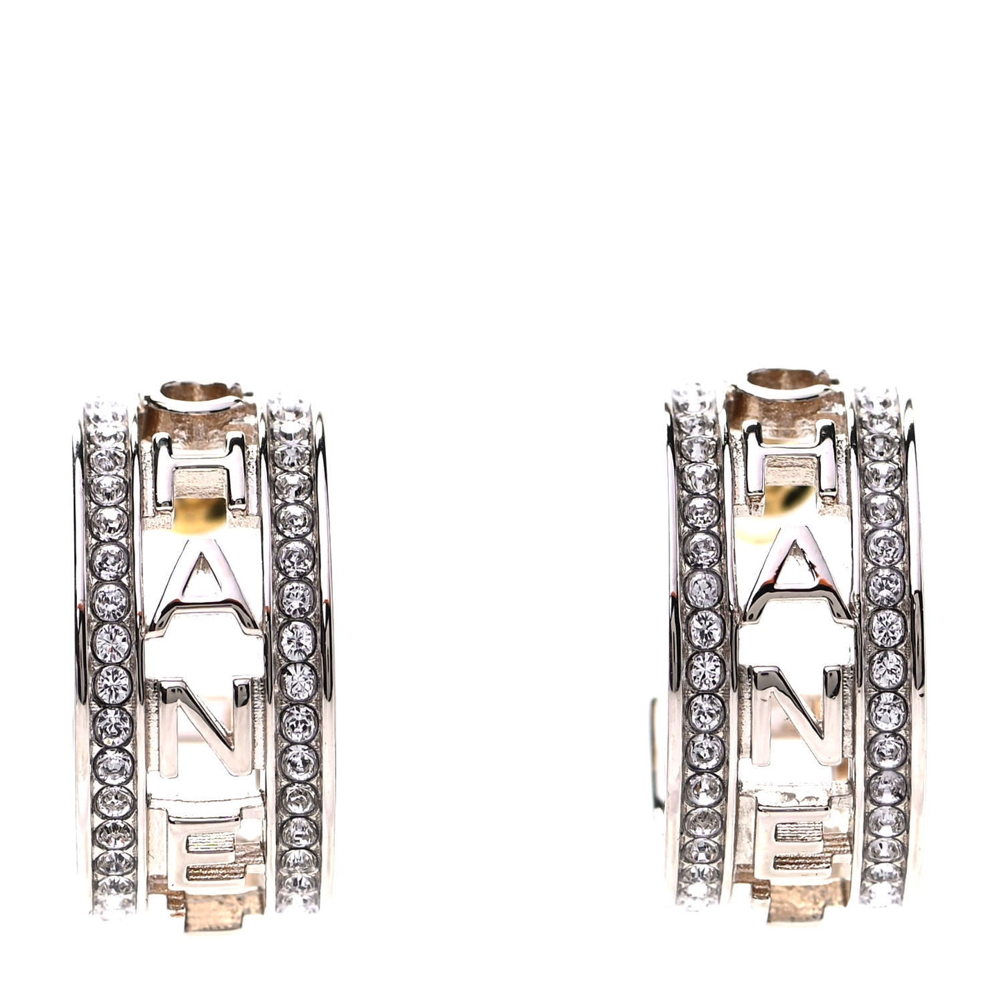 Metal Crystal Bow-tiful CC Hoop Earrings Gold