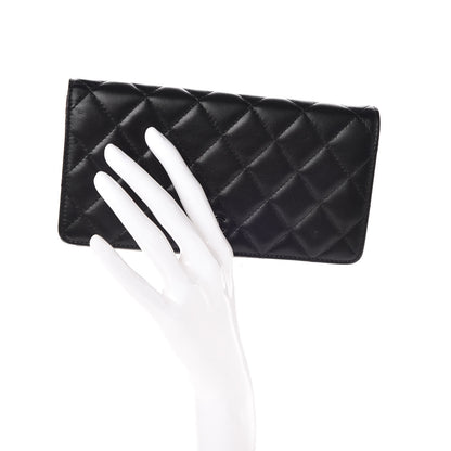 Chanel Lambskin Quilted Yen Wallet Black 2 of 9