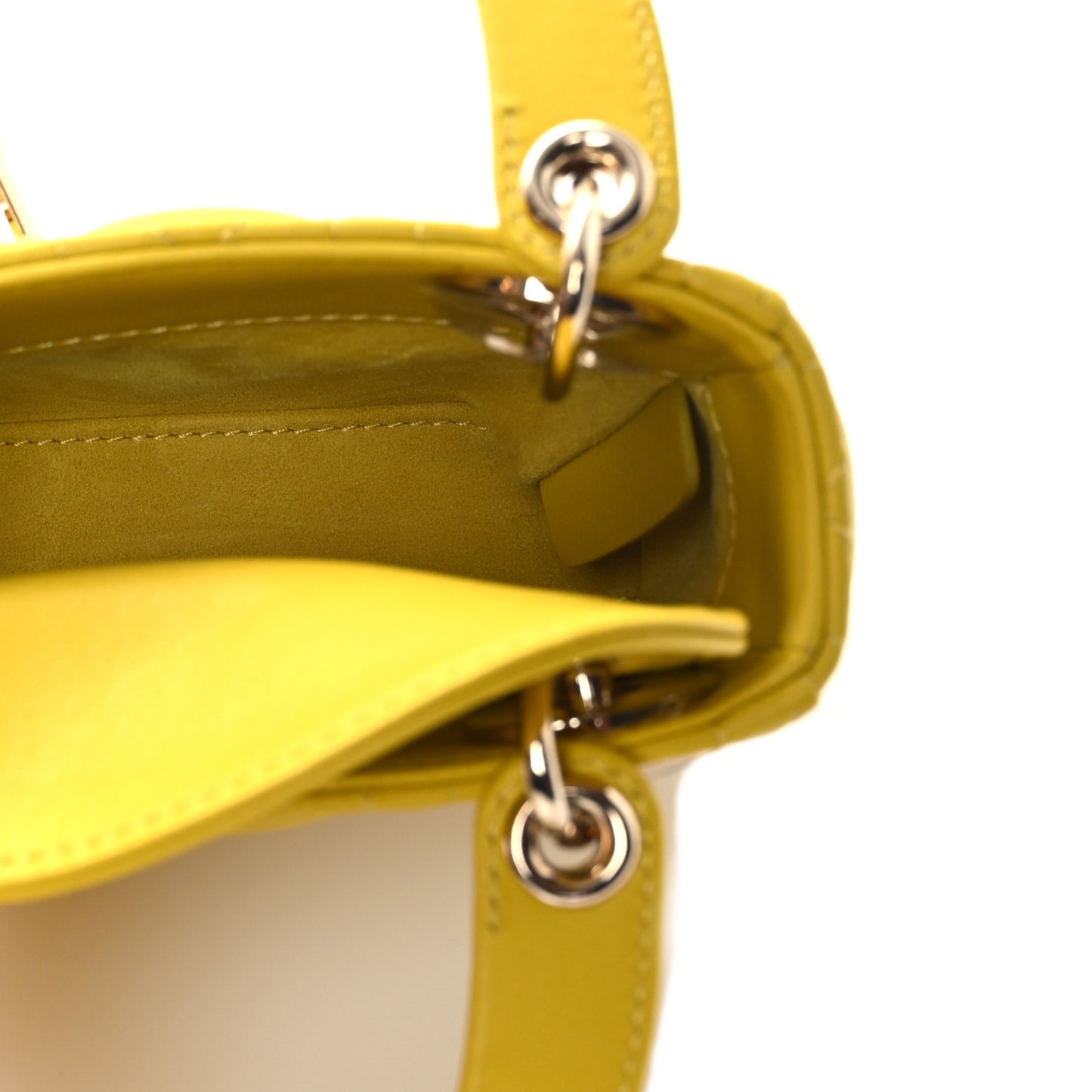 Lambskin Cannage Micro Lady Dior Yellow