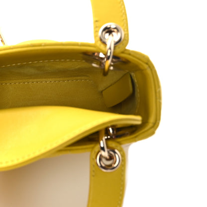 Christian Dior Lambskin Cannage Micro Lady Dior Yellow 5 of 11